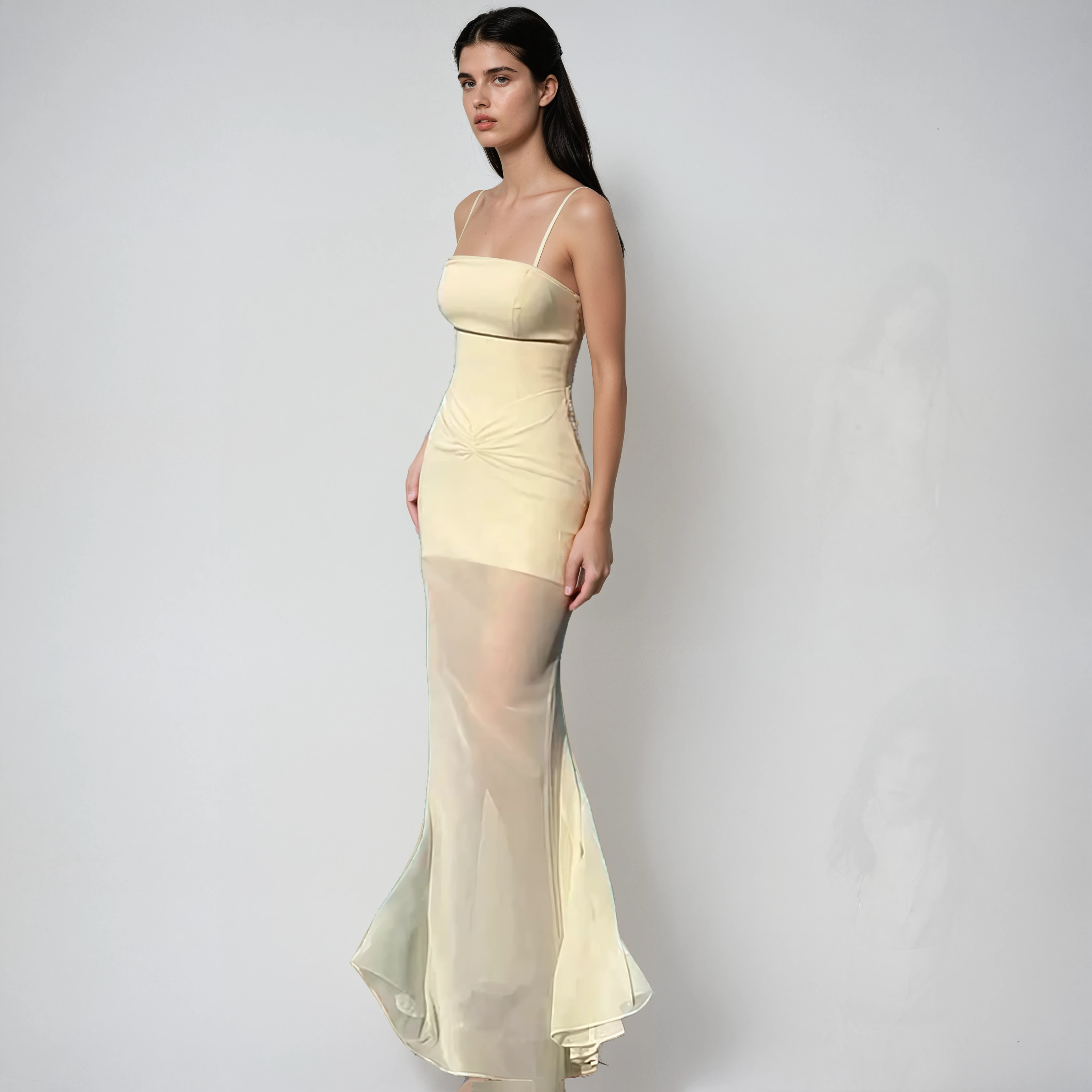 שמלת מקסי חצי שיפון