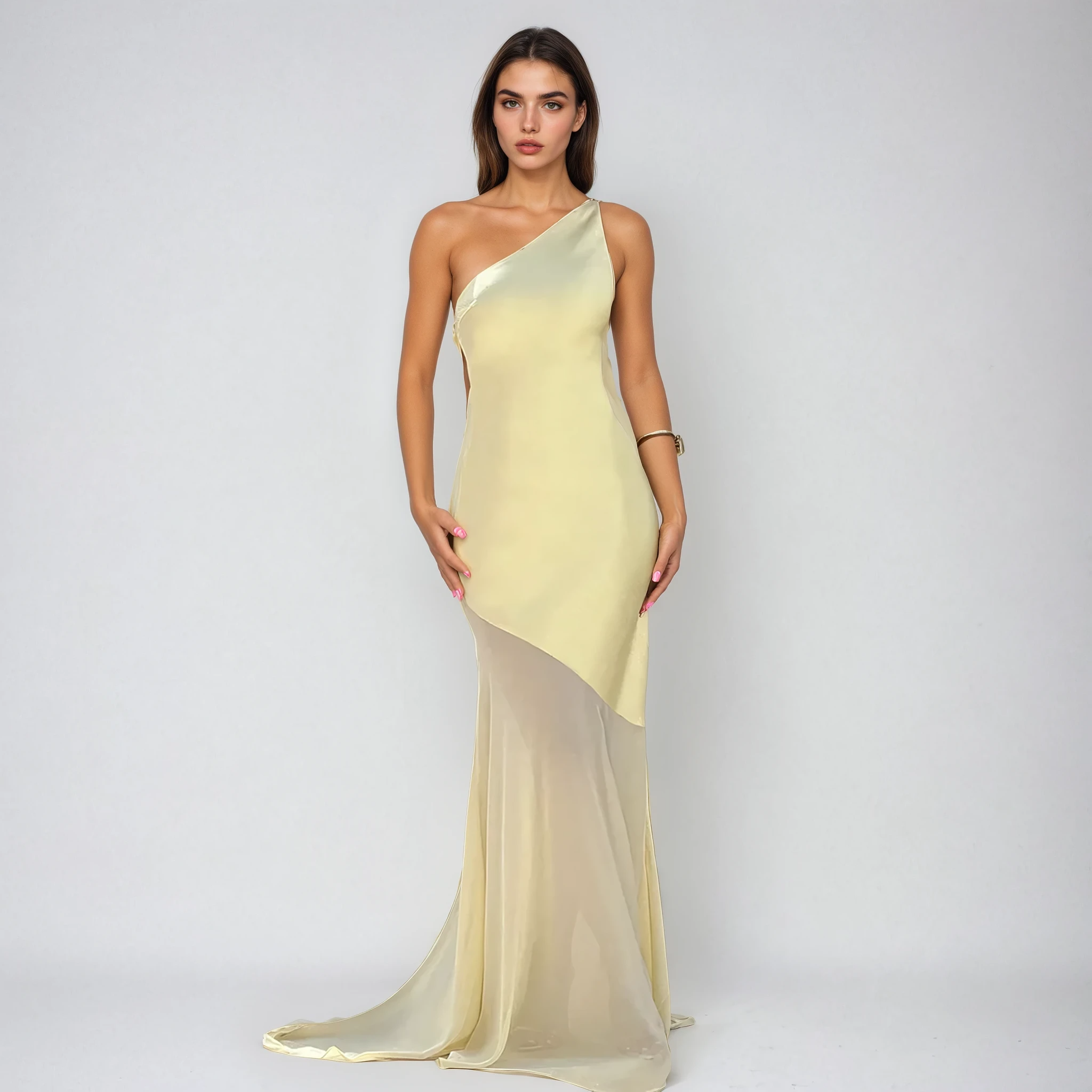 שמלת מקסי בגזרה נשפכת