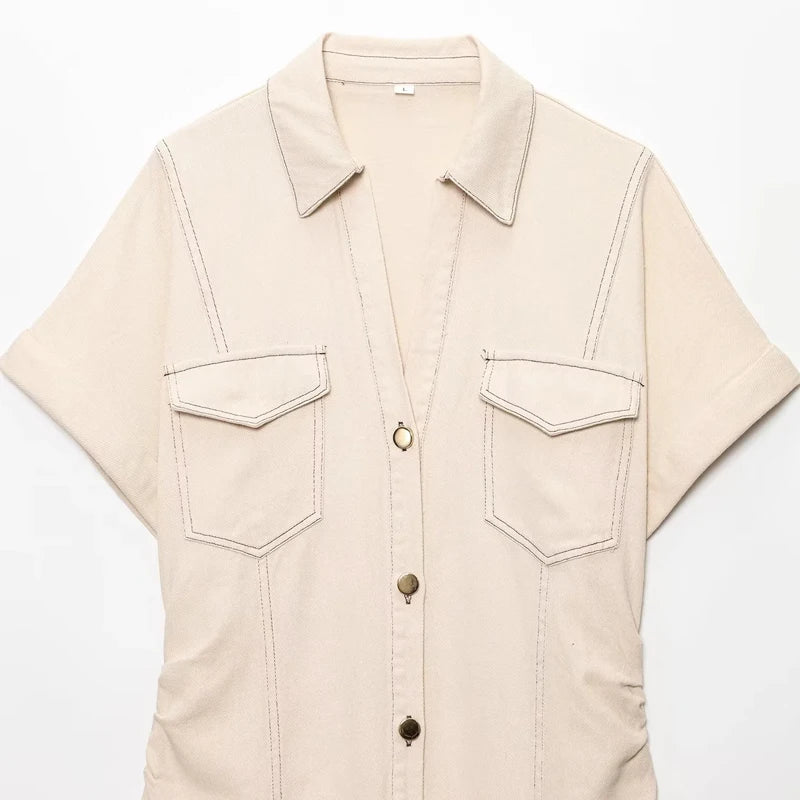 שמלת מידי מכופתרת