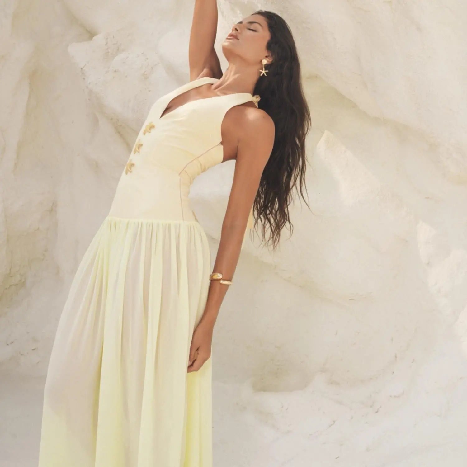 שמלת מקסי עם עיטורי כוכב