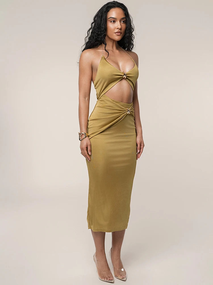 שמלת מידי עם חיתוכי מותן