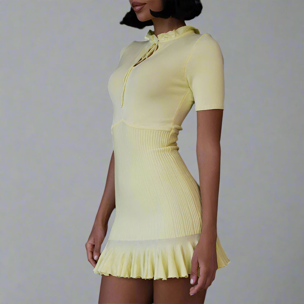 שמלת מיני אלגנטית עם שרוול קצר