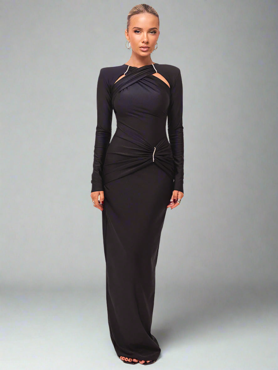 שמלת מקסי יוקרתית מחטבת