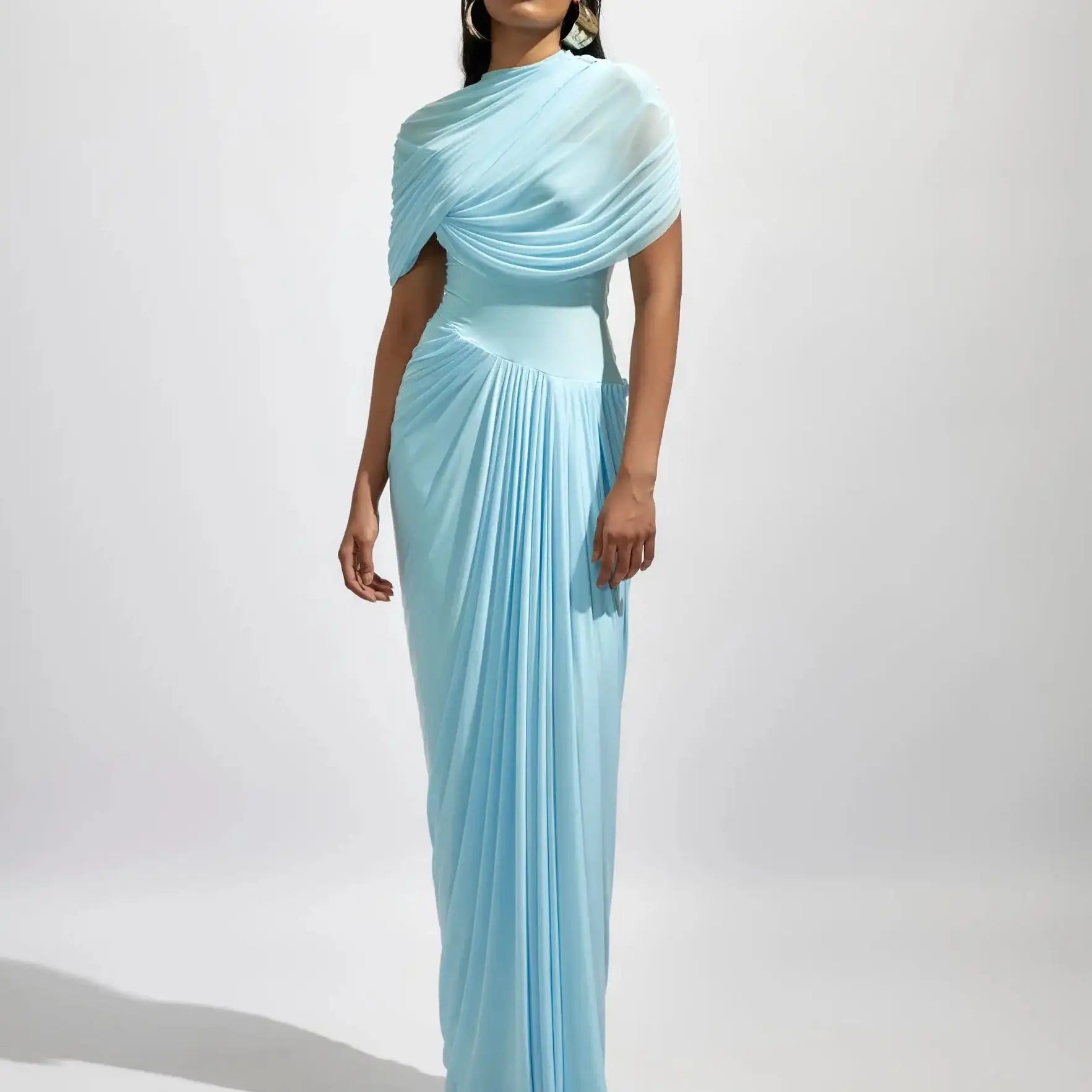 שמלת מקסי יוקרתית עם טקסטורה