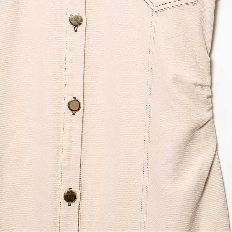 שמלת מידי מכופתרת