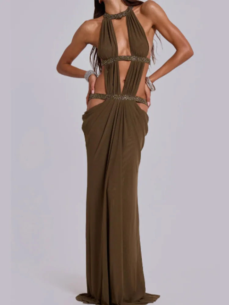 שמלת מקסי בשילוב חיתוכים - שרה