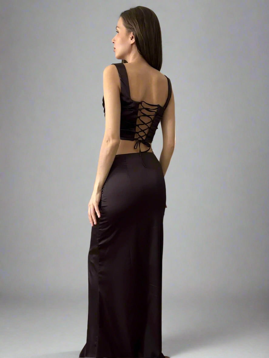 סט סאטן בגזרת מקסי