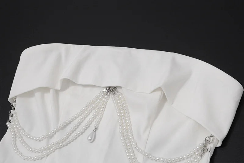 שמלת מיני סטרפלס יוקרתית