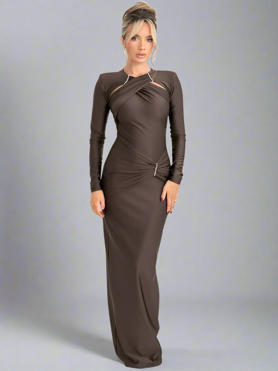 שמלת מקסי יוקרתית מחטבת