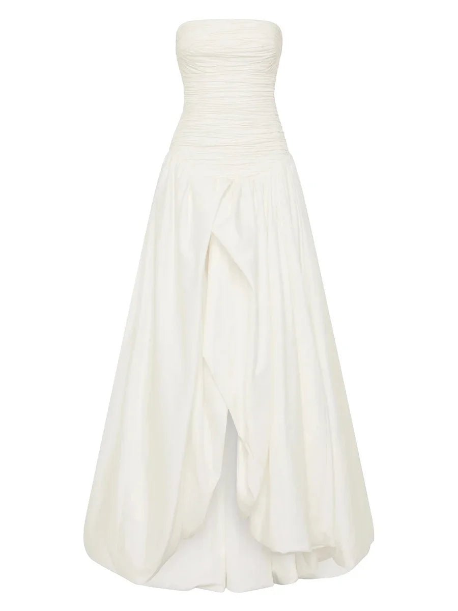 שמלת סטרפלס יוקרתית משולבת