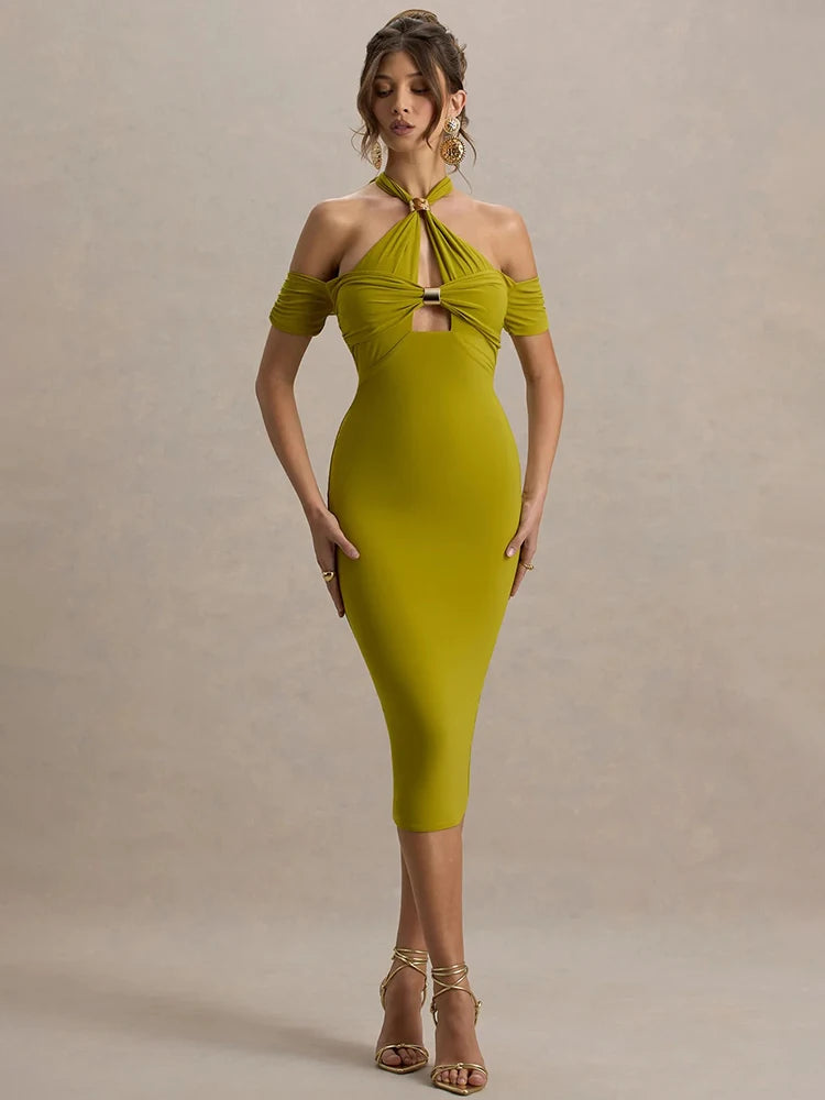 שמלת מידי הלטר סטרפלס