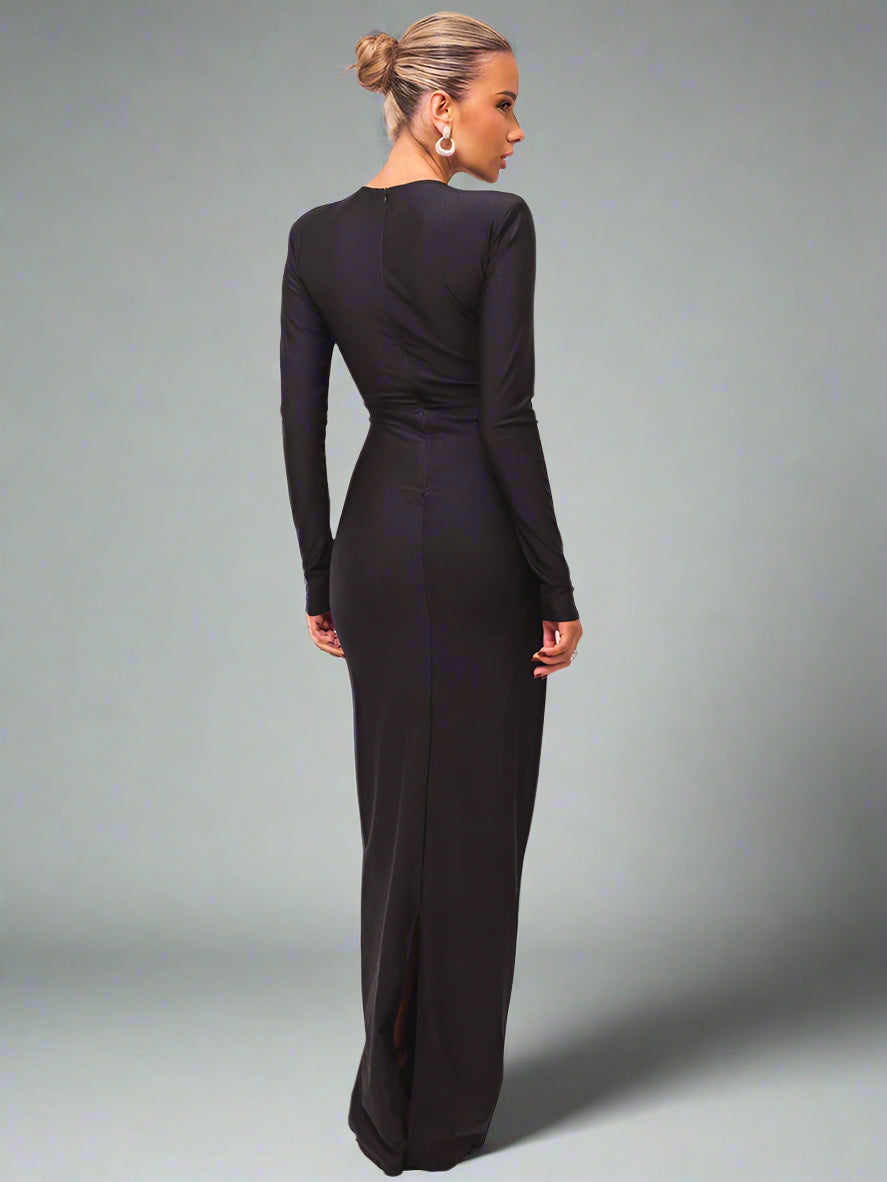 שמלת מקסי יוקרתית מחטבת