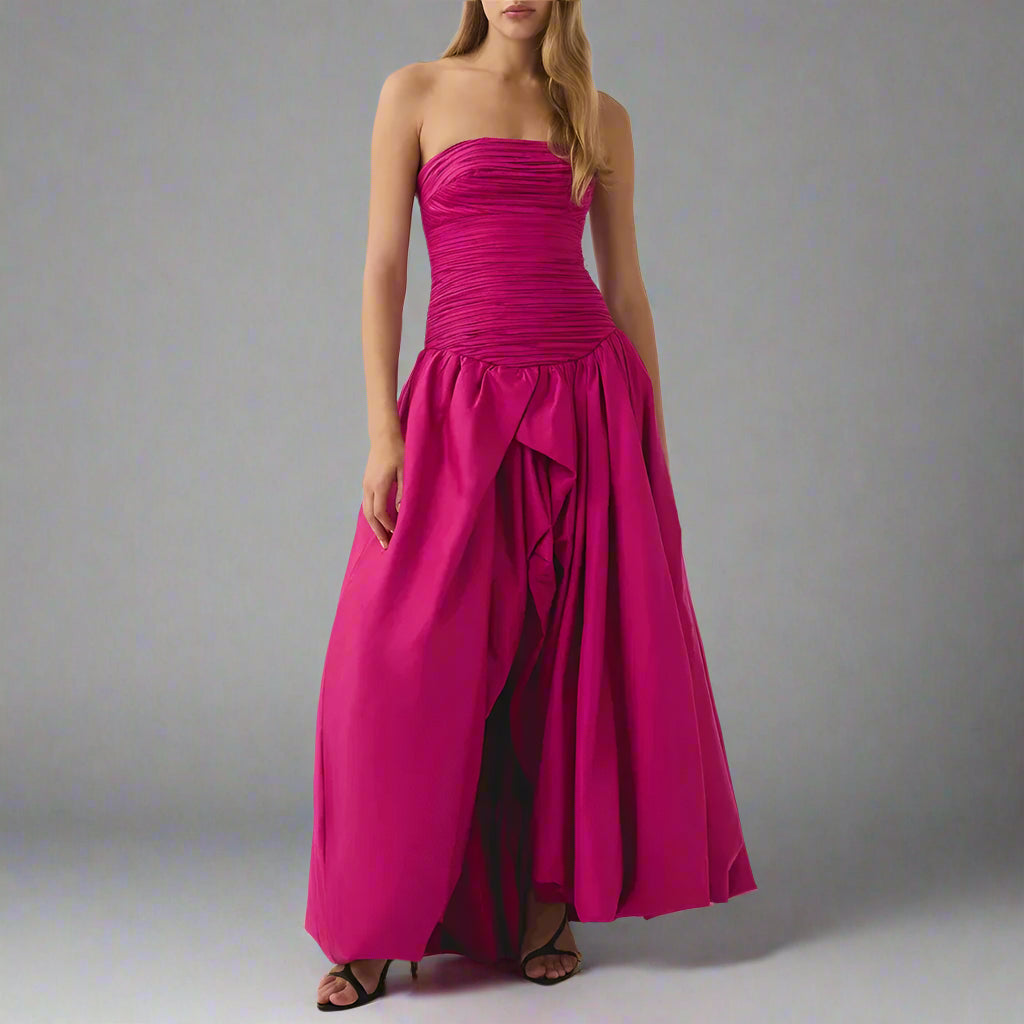 שמלת סטרפלס יוקרתית משולבת