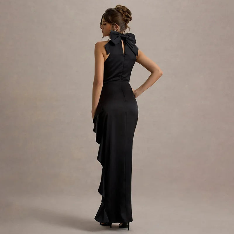 שמלת ערב קולר בשילוב שסע