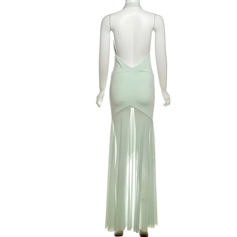 שמלת מקסי שסע בגזרת הלטר