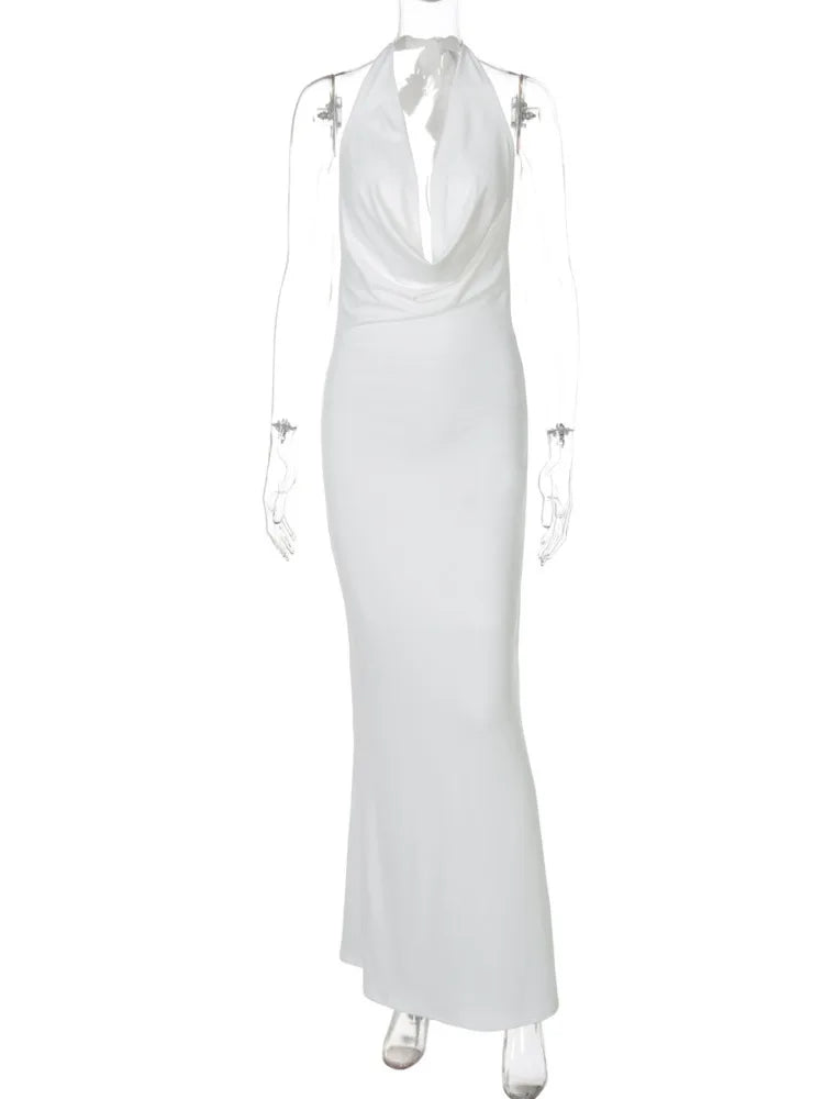 שמלת מקסי עם מחשוף נשפך