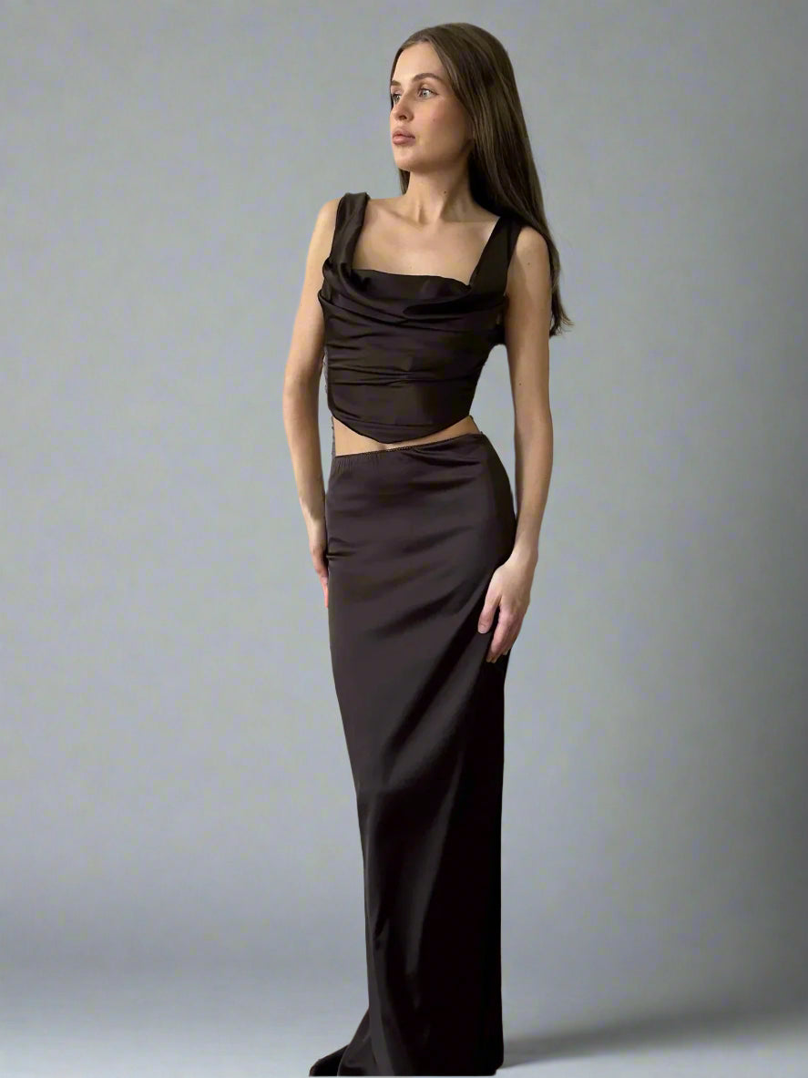 סט סאטן בגזרת מקסי