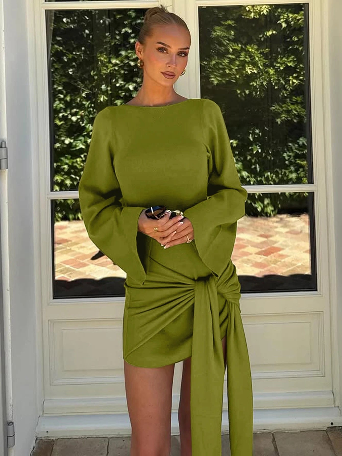 שמלת מיני בשילוב קשירה - אליזבת