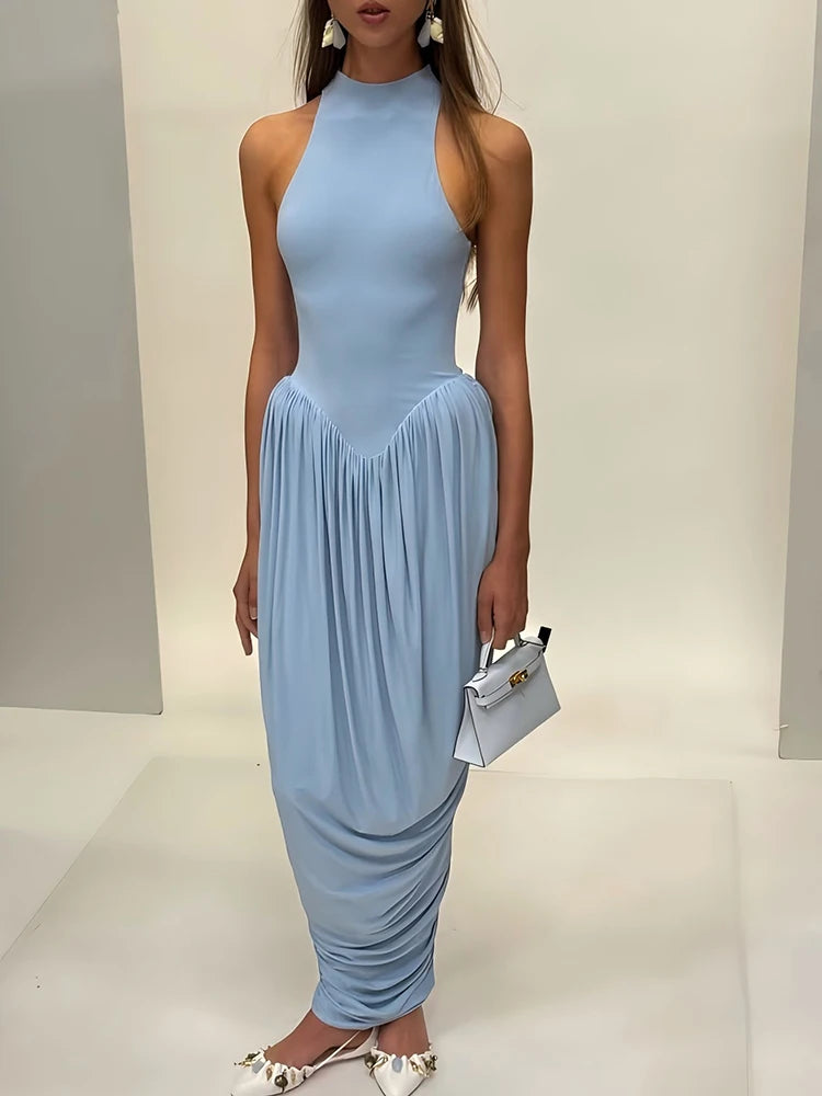 שמלת מקסי פליסה