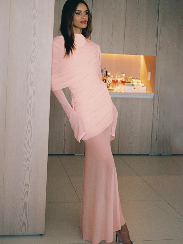 שמלת מקסי מעוטרת וולנים