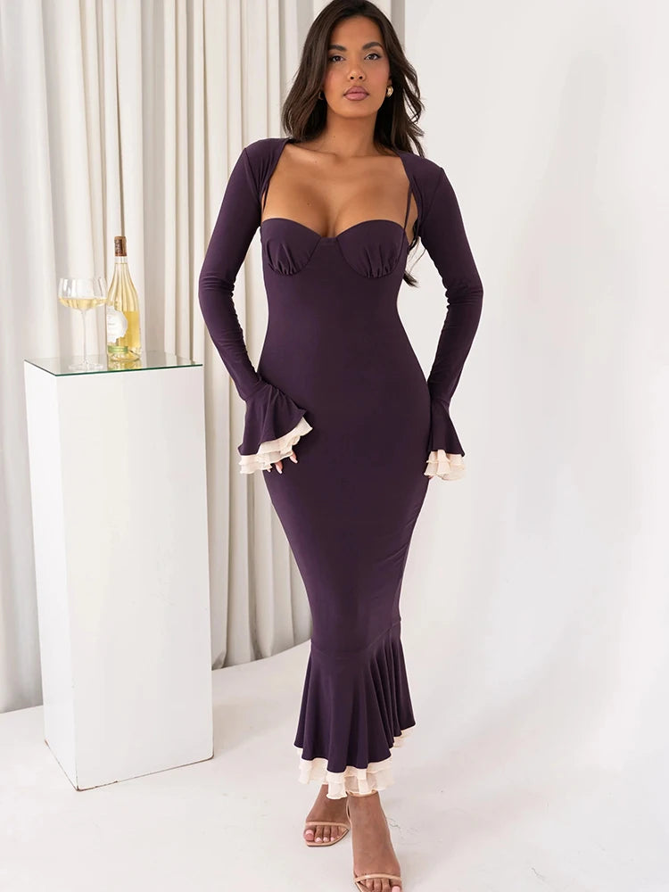 שמלת מידי עם מחשוף מרובע