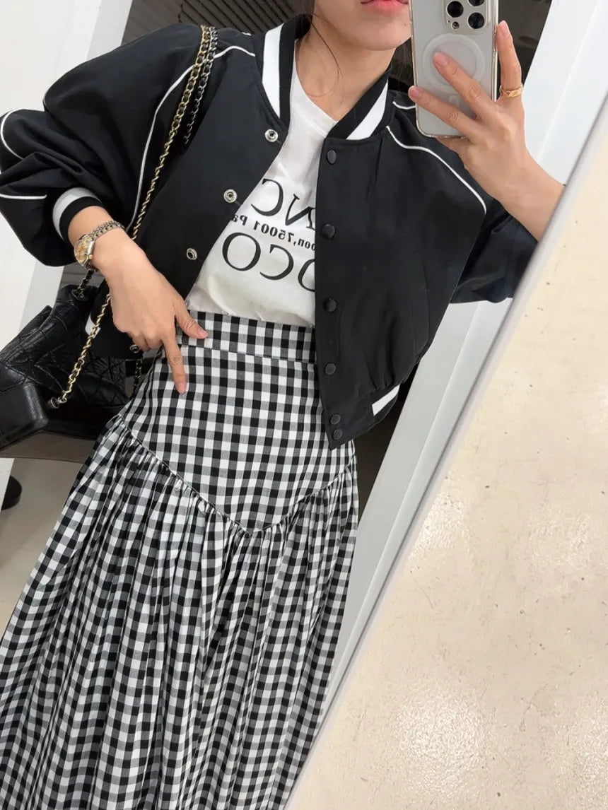 חצאית וינטג' גבוהה - אופל