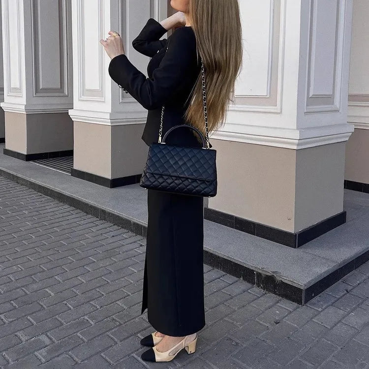 חליפת חצאית אלגנטית יוקרתית