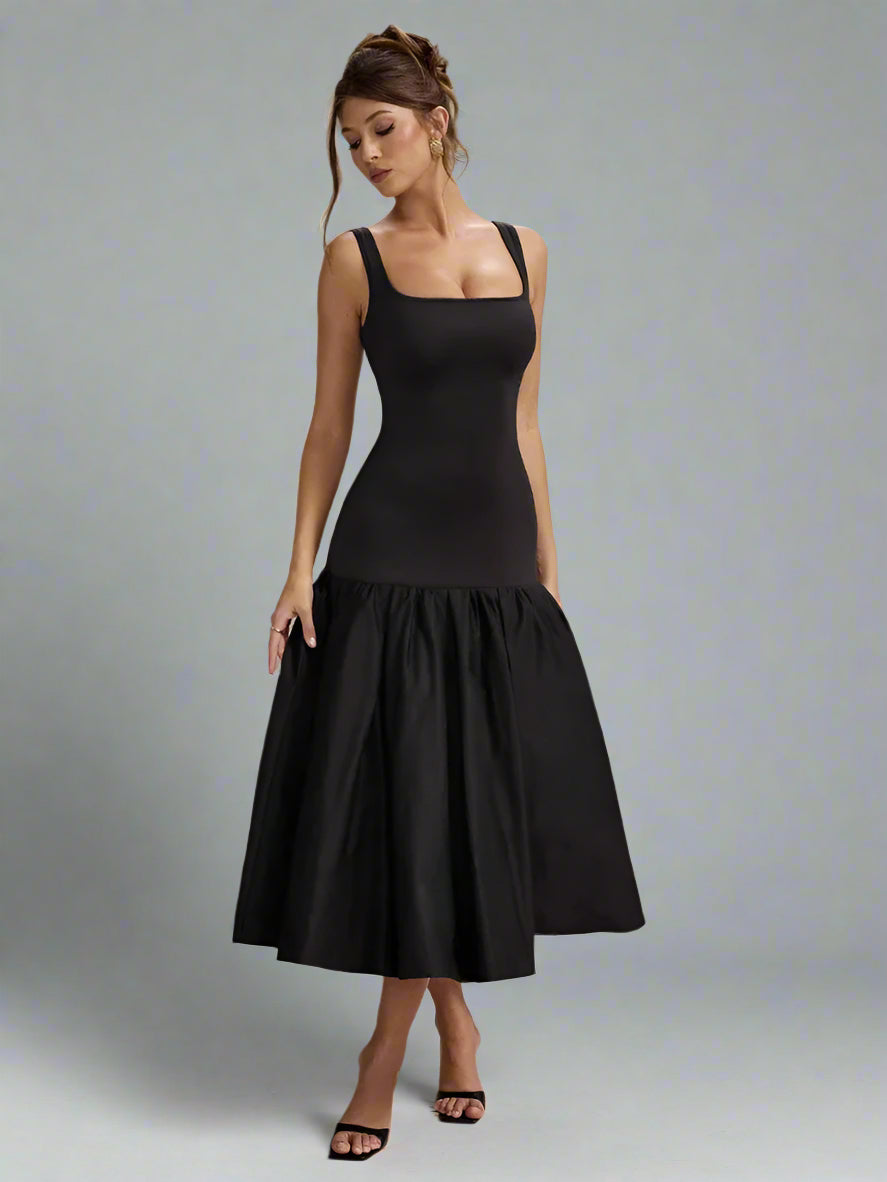 שמלת פעמון קפלים מחטבת