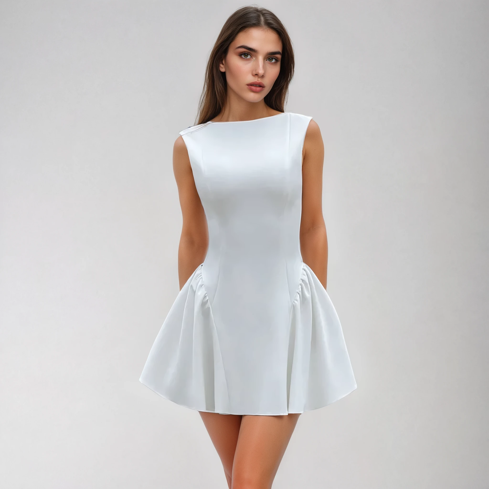 שמלת מיני בגזרת פעמון אלגנטית