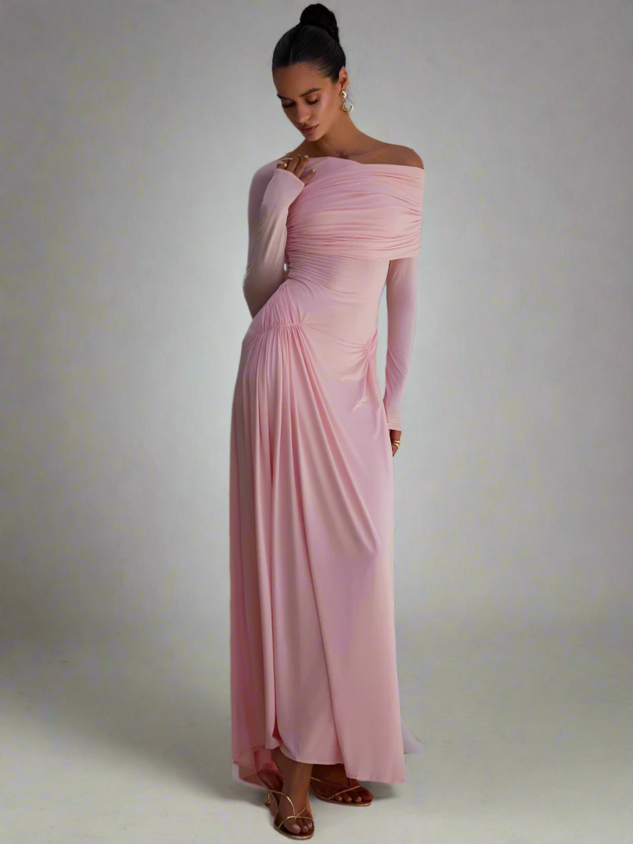 שמלת מקסי עם שרוולים ארוכים