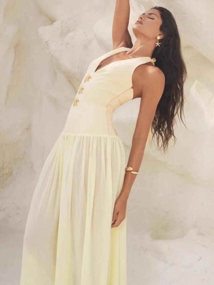 שמלת מקסי עם עיטורי כוכב