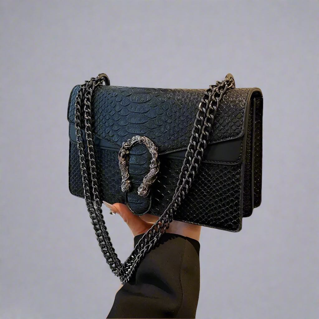 תיק צד דמוי עור עם סגירת פרסה