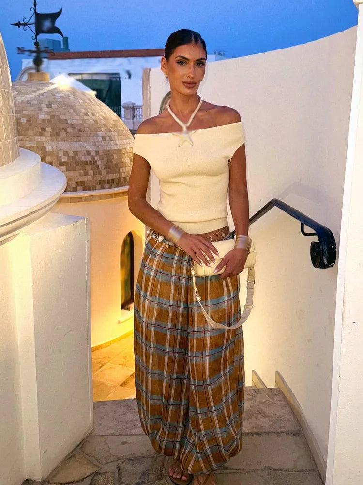 מכנסי בלומרס משובצים