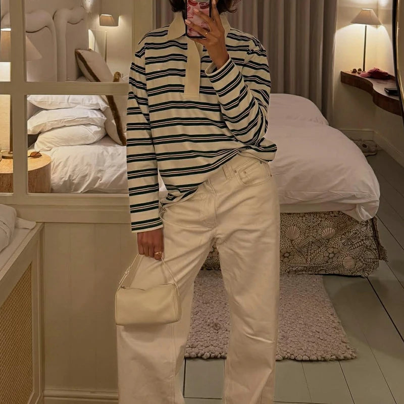 חולצת פסים עם צווארון- בוורלי