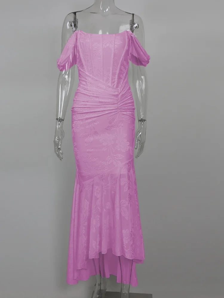 Mozision Off-shoulder Backless Sexy Evening Dress For Women Purple Sleeveless Strapless Ruched Bodycon Club Party Dress