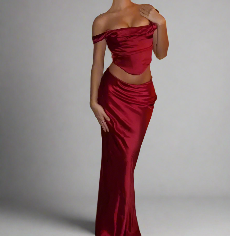 סט סאטן בגזרת מקסי