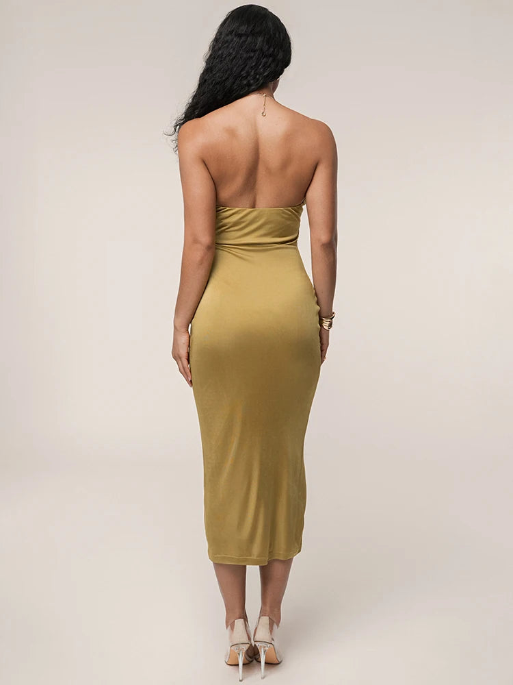 שמלת מידי עם חיתוכי מותן