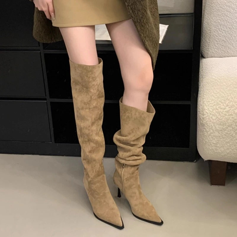 מגפי זמש עם עקב - תאיר