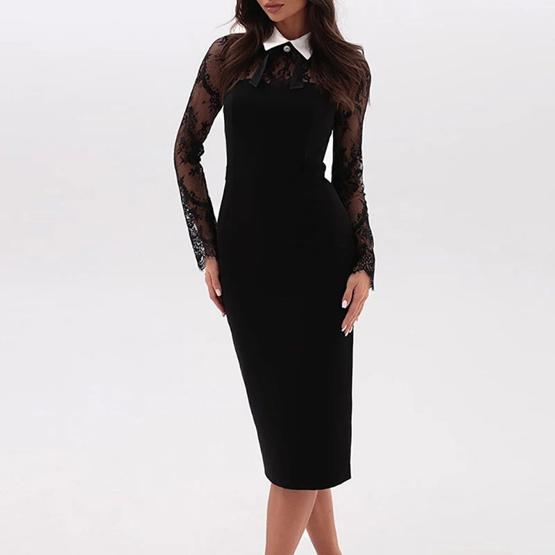 שמלת אלגנט בשילוב תחרה