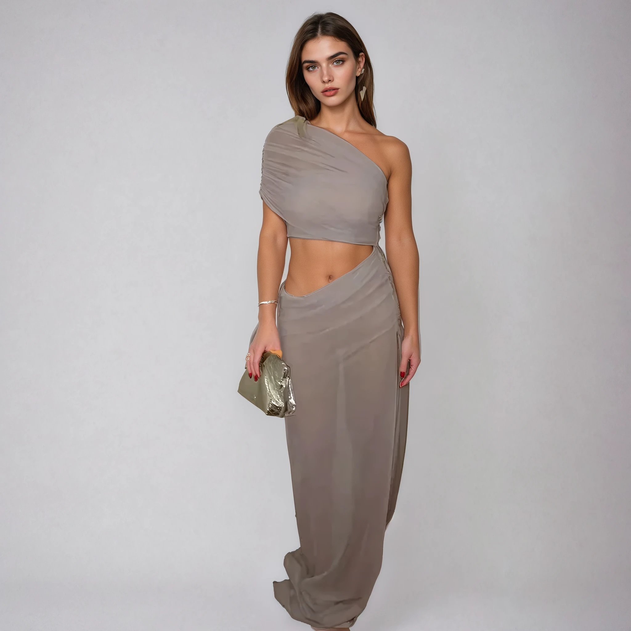 שמלת חיתוכים מקסי וואן שולדר