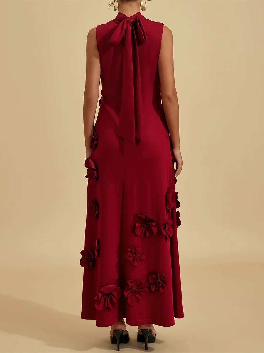 שמלת מקסי יוקרתית בעיטור פרחים