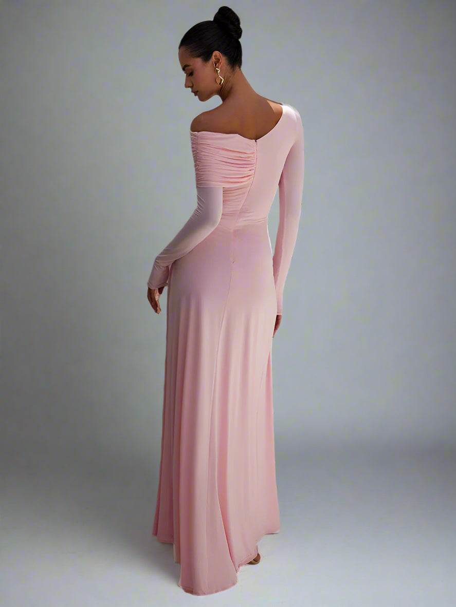 שמלת מקסי עם שרוולים ארוכים