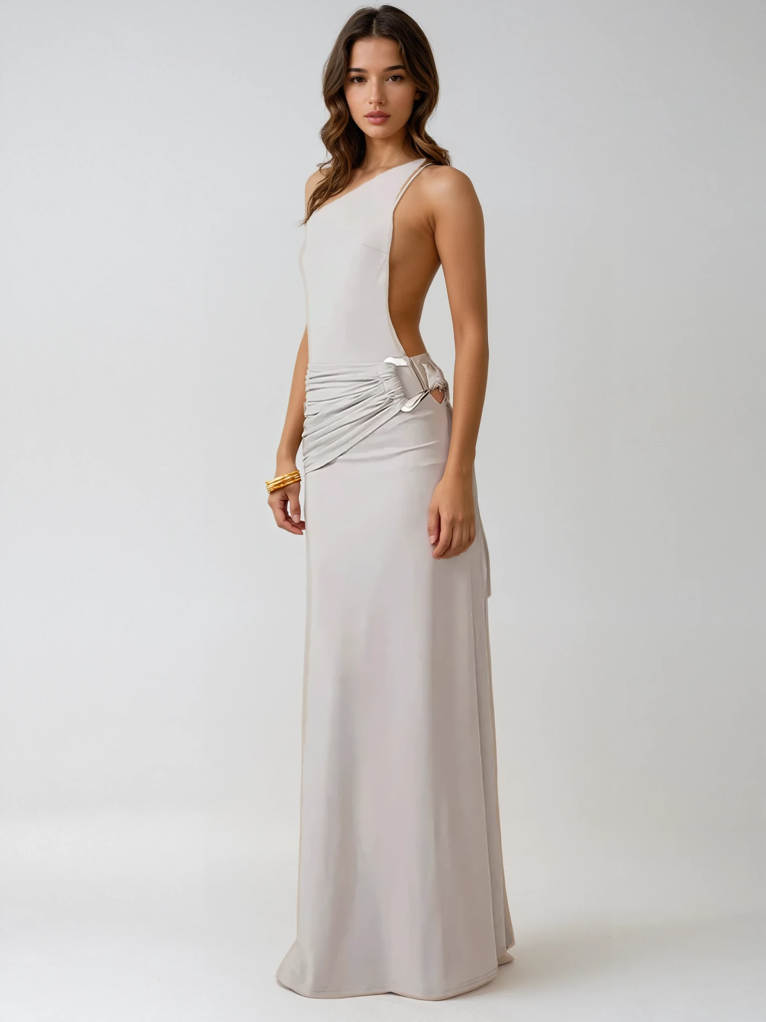 שמלת מקסי כתף אחת