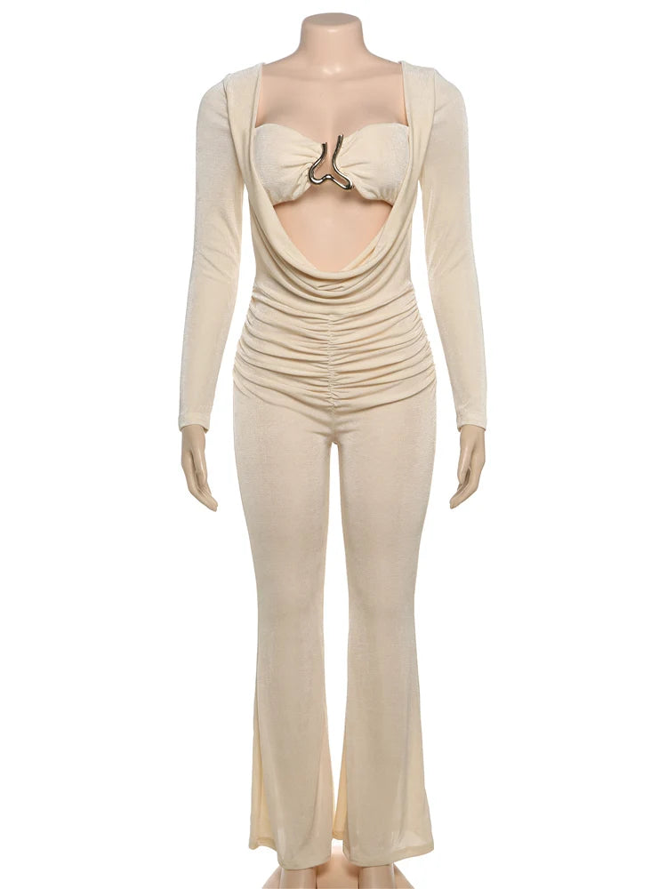 אוברול מחטב עם מחשוף נשפך