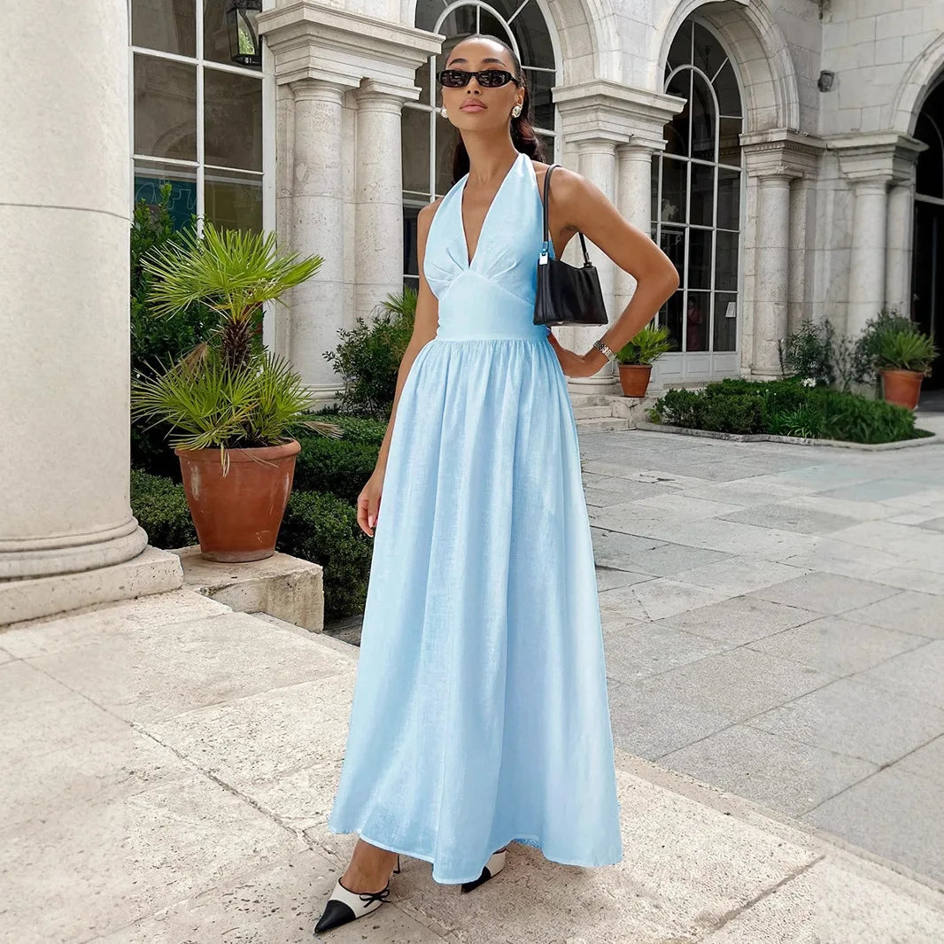 שמלת מקסי גב פתוח