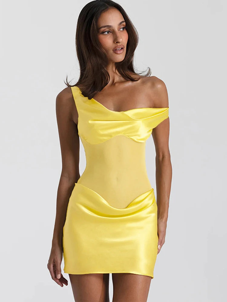 שמלת מיני סאטן - שובל